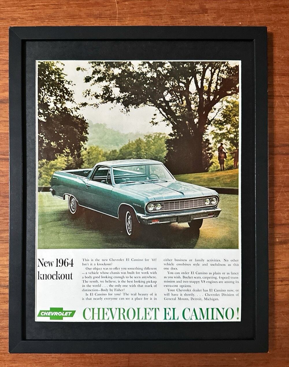Framed 1964 Chevrolet El Camino Magazine Ad
